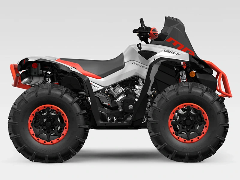 2025 Can-Am Renegade 1000R sport-utility ATV carving a dirt corner